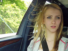 Damn pretty Euro girl Beatrix gets fucked hard in the car and receives cumshots