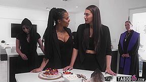 Bella Rolland And Kira Noir - Lesbian Sex At A Funeral With Ebony Kira