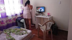 Every time I hire cleaning girls, she is very horny and I give them a little more money to be able to fuck her without a