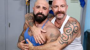 ”Wild locker room penetration with Atlas Grant & Musclebear Montreal”