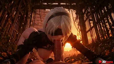 In the Ruined Post-Apocalyptic World I Met 2B from NieR... She Let Me Breed Her Tight Android Pussy Amid the Debris [AI]