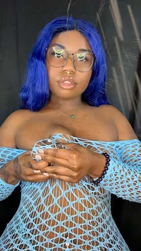 Cute Ebony Girl Milks Pierced Boobs