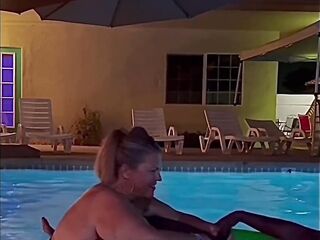 Aged PAWG Gets Pounded Poolside