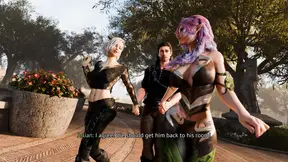 MFF threesome with elf demons in hot animated loop