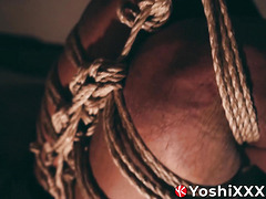 Shibari master Encho prepares the ropes for Ricky who is in for a surprise