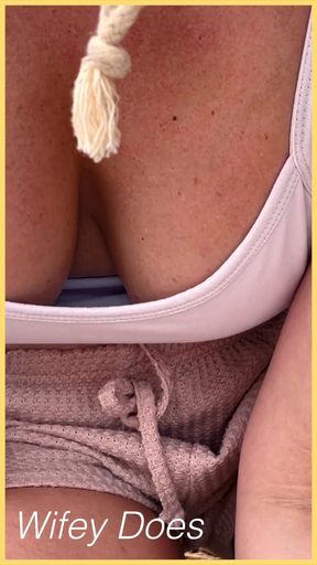 Wifey shows her perfect cleavage