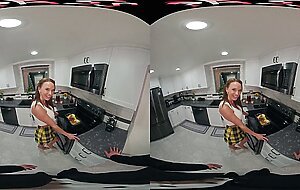 FuckPassVR - Pristine Edge hungrily devours your hard cock in the kitchen in this VR porn experience