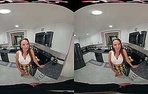 FuckPassVR - Pristine Edge hungrily devours your hard cock in the kitchen in this VR porn experience