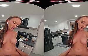 FuckPassVR - Pristine Edge hungrily devours your hard cock in the kitchen in this VR porn experience