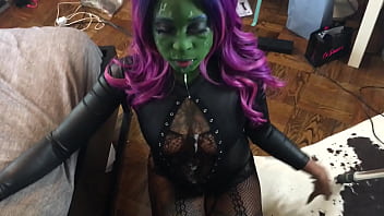 Gamora Gags On Quills Cock