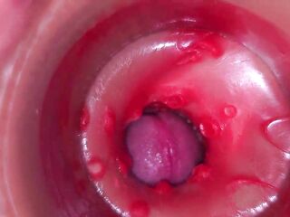 Camera in Pussy, Cervix POV, "Creampie" 4k