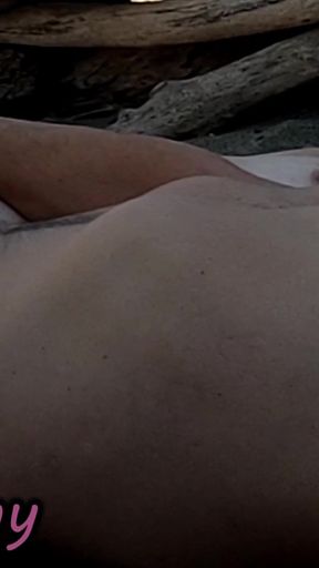 French Teacher Masturbation on Nudist Beach Caught by Peeker Jerking with Cum
