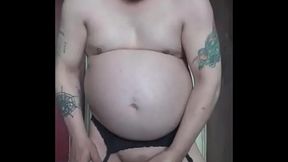 sissy male mark wright just loves the taste of his own cum that much he licks his right out of his hand and shows you it all in his mouth