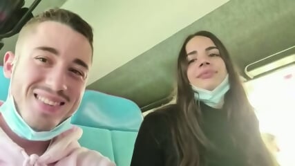 Slut gets fucked in the train toilet