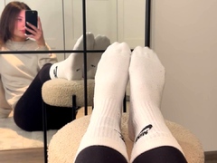 Maitresse Madelines solo foot fetish POV