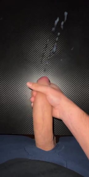 Amateur with big dick masturbates