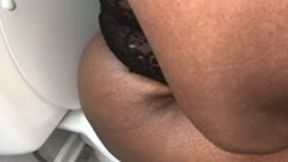 Tinies Hanging out on Giantess Toilet smaller