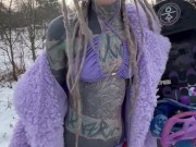 Anuskatzz sexy im Winter Schnee - Lautstärke an - Täglicher heißer content wartet in meinem OF