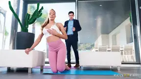 Hottie takes a huge cock while her wife calls