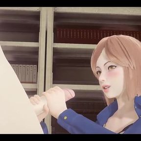 Jujutsu Kaisen Hentai - Nobara Kugisaki Hardsex in a Library - Japanese Asian Manga Anime Game Porn