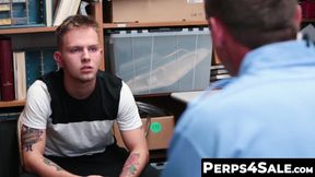 Tatted sweet perp Penetrated by a horny cop till he cums