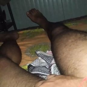 Indian Guy with Hairy Belly Teasing His Cock