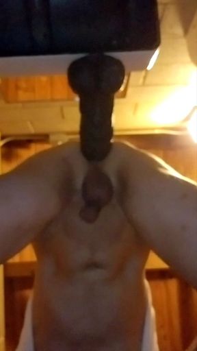 Riding Big Dildos in the Bathroom
