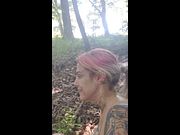 BREE SUCKS BIG COCK IN PARK CHOKES ON DICK WHILE GETTING FACE FUCKED HOMEMADE