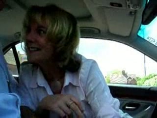 Mature office worker woman treats me with blowjob in car