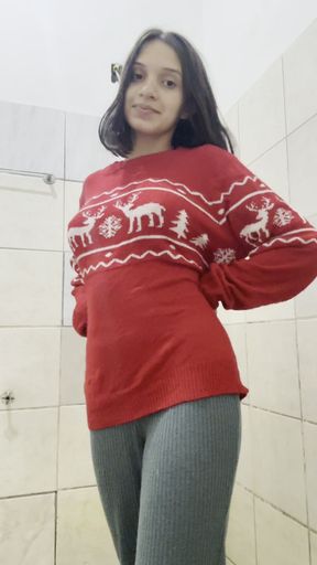 Teenage girl takes a shower in neighbor&#039;s bathroom
