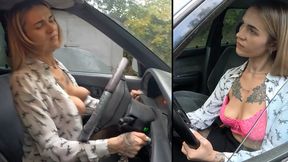 Alina can't start her cars, bounces her boobs and gets angry