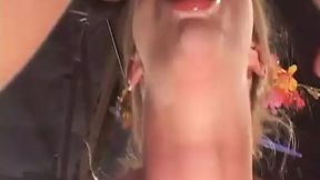 Busty blonde takes huge cock in her ass and swallows cum loads
