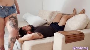 BBW Farting with jeans shorts 3 angles