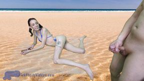 Petite Teen Aria Haze gets Dick-Flashed at the Beach CFNM