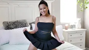 Asian virgin tries huge white cock in cowgirl & deepthroat