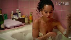 Enjoy pretty Zoë Kravitz bathing and flashing her nice nude body