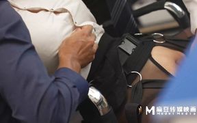 Two guys surprise the blonde Japanese secretary with a steamy office encounter.