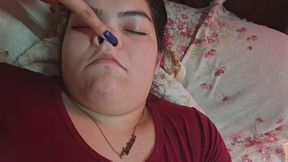 POV creates a pig nose on a real human doll