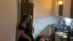 Fetish Lofts Cooking Session with TV Slave Part 2-4.