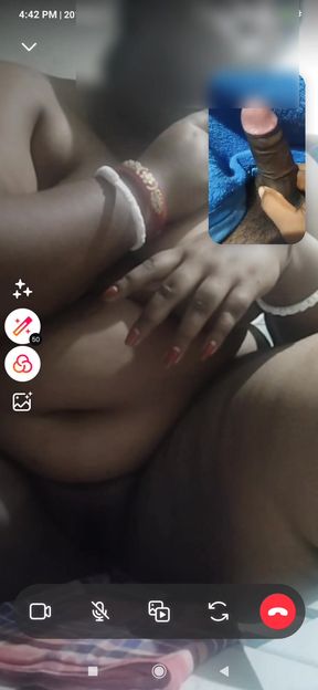 The wife of the village masturbating with Hindi audio on a video call. HD video