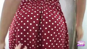 While Her Man Waits in the Car the Naughty Blonde Sucks Cock in the Gloryhole