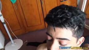 Straight latino pov sucks dick for cash