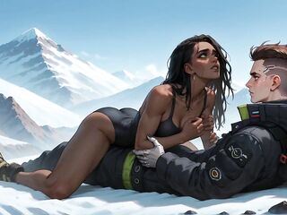 A Ebony Sweetie Gets on All Fours on a Snowy Mountaintop, Prepared for a Gigantic Chisel and Super-banging-hawt XXX