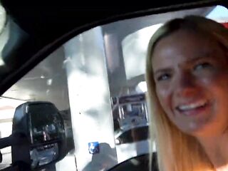 HAWT twenty Year Old Blond Cheats on Her Boyfriend in Parking Lot -Lacy Tate