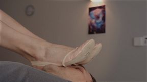 Goddess Amber Rule In The House - Pink And White Half Ballet Shoes - Part 2