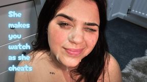Cuck snoops on wife, gets double dominated by alpha bull and wife