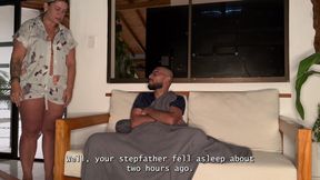 My horny brother-in-law is staying over, so I decide to ride his big, hairless cock with my MILF pussy until it's full of cum!