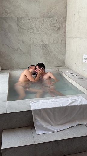 Twink Fucks Mature in the Jacuzzi
