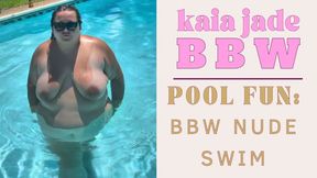 BBW Goddess Gets Naked and Soaked in the Pool