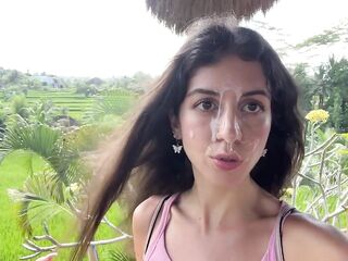 Angel Asks Waiter to Cover Her Face with Cum in Public Cafe to Eat Burger